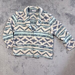 Vintage Bedford Fair Pastel Aztec Blazer with Silver Buttons Approximate Size 14